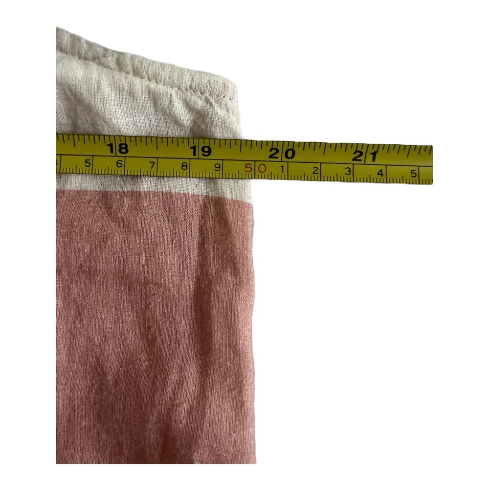 Celandine Anthropologie Shift Dress Linen Blend Red Pink Olive Size Medium NWT - Picture 11 of 12